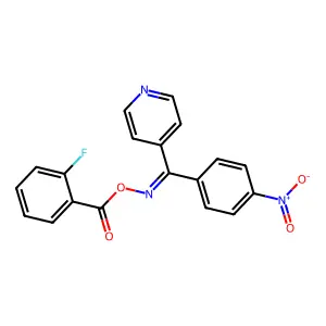 (4-Nitrophenyl)-4-pyridinylmethanone O-(2-fluorobenzoyl)oxime structure