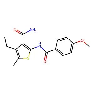 4-Ethyl-2-[(4-methoxybenzoyl)amino]-5-methylthiophene-3-carboxamide structure