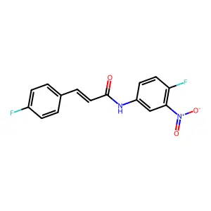(E)-N-(4-fluoro-3-nitrophenyl)-3-(4-fluorophenyl)prop-2-enamide structure