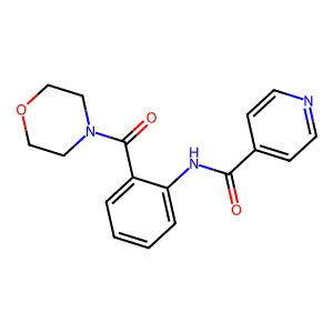 N-[2-(4-morpholinylcarbonyl)phenyl]isonicotinamide structure