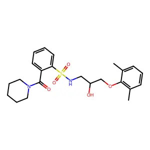 N-[3-(2,6-dimethylphenoxy)-2-hydroxypropyl]-2-(piperidine-1-carbonyl)benzenesulfonamide structure