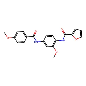 N-{2-methoxy-4-[(4-methoxybenzoyl)amino]phenyl}-2-furamide structure