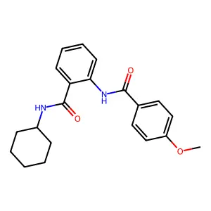 N-cyclohexyl-2-[(4-methoxybenzoyl)amino]benzamide structure
