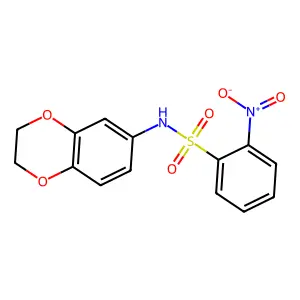 N-(2,3-dihydro-1,4-benzodioxin-6-yl)-2-nitrobenzenesulfonamide structure