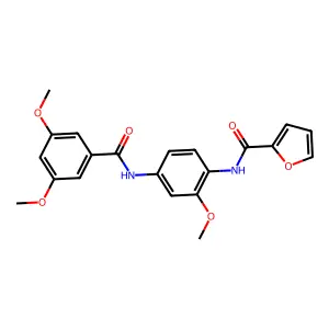 N-{4-[(3,5-dimethoxybenzoyl)amino]-2-methoxyphenyl}-2-furamide structure