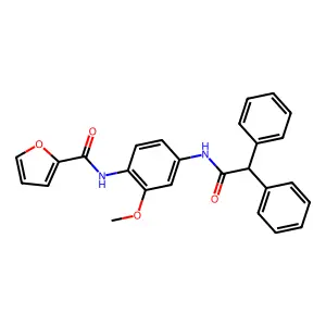 N-[4-[(2,2-diphenylacetyl)amino]-2-methoxyphenyl]furan-2-carboxamide structure