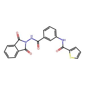 N-[3-[(1,3-dioxoisoindol-2-yl)carbamoyl]phenyl]thiophene-2-carboxamide structure