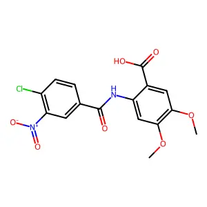2-(4-Chloro-3-nitrobenzamido)-4,5-dimethoxybenzoic acid structure