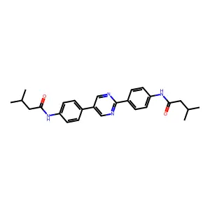 3-methyl-N-[4-[2-[4-(3-methylbutanoylamino)phenyl]pyrimidin-5-yl]phenyl]butanamide structure