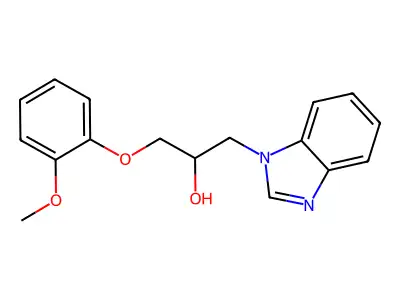 1-Benzimidazolyl-3-(2-methoxyphenoxy)propan-2-ol structure