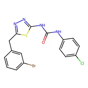 1-[5-[(3-Bromophenyl)methyl]-1,3,4-thiadiazol-2-yl]-3-(4-chlorophenyl)urea structure