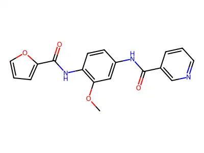 N-[4-(2-furoylamino)-3-methoxyphenyl]nicotinamide structure