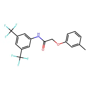 N-[3,5-bis(trifluoromethyl)phenyl]-2-(3-methylphenoxy)acetamide structure