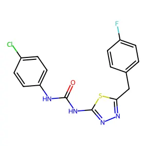 1-(4-Chlorophenyl)-3-[5-[(4-fluorophenyl)methyl]-1,3,4-thiadiazol-2-yl]urea structure