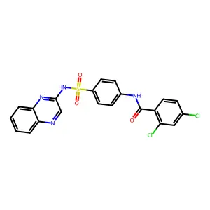 2,4-dichloro-N-[4-(quinoxalin-2-ylsulfamoyl)phenyl]benzamide structure