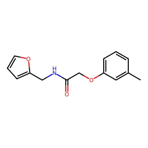 N-(furan-2-ylmethyl)-2-(3-methylphenoxy)acetamide structure