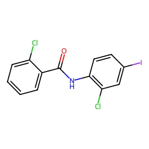 2-chloro-N-(2-chloro-4-iodophenyl)benzamide structure