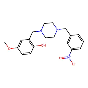 4-Methoxy-2-[[4-[(3-nitrophenyl)methyl]piperazin-1-yl]methyl]phenol structure