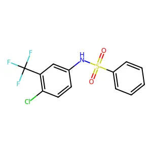 N-[4-chloro-3-(trifluoromethyl)phenyl]benzenesulfonamide structure