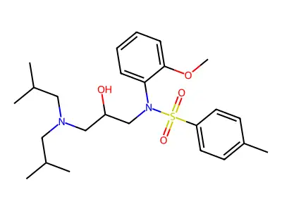 N-[3-[bis(2-methylpropyl)amino]-2-hydroxypropyl]-N-(2-methoxyphenyl)-4-methylbenzenesulfonamide structure
