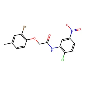 2-(2-bromo-4-methylphenoxy)-N-(2-chloro-5-nitrophenyl)acetamide structure
