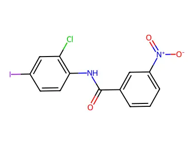 N-(2-chloro-4-iodophenyl)-3-nitrobenzamide structure