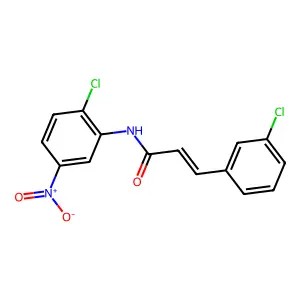(E)-N-(2-chloro-5-nitrophenyl)-3-(3-chlorophenyl)prop-2-enamide structure