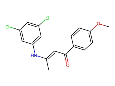 (E)-3-(3,5-dichloroanilino)-1-(4-methoxyphenyl)but-2-en-1-one structure