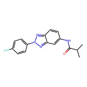 N-[2-(4-fluorophenyl)benzotriazol-5-yl]-2-methylpropanamide structure