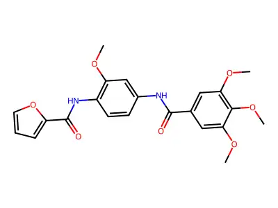 N-[2-methoxy-4-[(3,4,5-trimethoxybenzoyl)amino]phenyl]furan-2-carboxamide structure