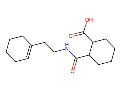 2-[2-(Cyclohexen-1-yl)ethylcarbamoyl]cyclohexane-1-carboxylic acid structure
