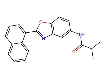 2-methyl-N-[2-(1-naphthyl)-1,3-benzoxazol-5-yl]propanamide structure