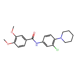 N-[3-chloro-4-(piperidin-1-yl)phenyl]-3,4-dimethoxybenzamide structure
