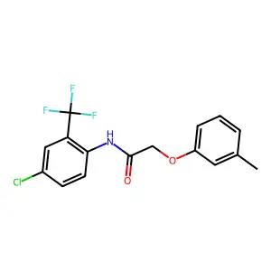 N-[4-chloro-2-(trifluoromethyl)phenyl]-2-(3-methylphenoxy)acetamide structure