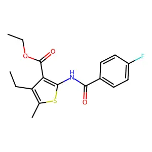 Ethyl 4-ethyl-2-[(4-fluorobenzoyl)amino]-5-methylthiophene-3-carboxylate structure