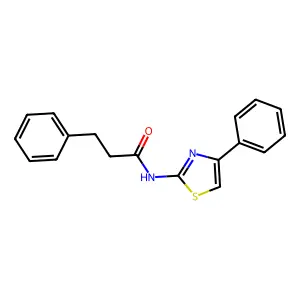 3-phenyl-N-(4-phenyl-1,3-thiazol-2-yl)propanamide structure