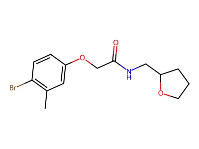 2-(4-bromo-3-methylphenoxy)-N-(oxolan-2-ylmethyl)acetamide structure