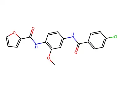 N-[4-[(4-chlorobenzoyl)amino]-2-methoxyphenyl]furan-2-carboxamide structure