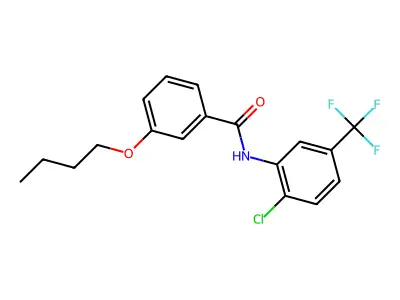 3-butoxy-N-[2-chloro-5-(trifluoromethyl)phenyl]benzamide structure