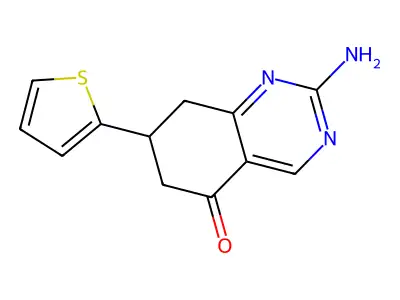 2-amino-7-(2-thienyl)-7,8-dihydroquinazolin-5(6H)-one structure