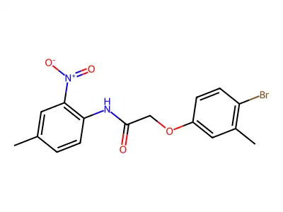 2-(4-bromo-3-methylphenoxy)-N-(4-methyl-2-nitrophenyl)acetamide structure