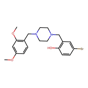 4-Bromo-2-{[4-(2,4-dimethoxybenzyl)piperazin-1-yl]methyl}phenol structure