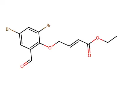 Ethyl 4-(2,4-dibromo-6-formylphenoxy)but-2-enoate structure