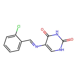 5-{(E)-[(2-Chlorophenyl)methylidene]amino}pyrimidine-2,4(1H,3H)-dione structure
