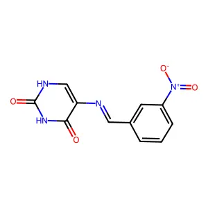 5-{(E)-[(3-Nitrophenyl)methylidene]amino}pyrimidine-2,4(1H,3H)-dione structure