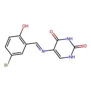 5-[(5-bromo-2-hydroxybenzylidene)amino]-2,4(1H,3H)-pyrimidinedione structure