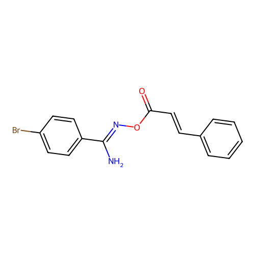 [[amino-(4-bromophenyl)methylidene]amino] (E)-3-phenylprop-2-enoate structure