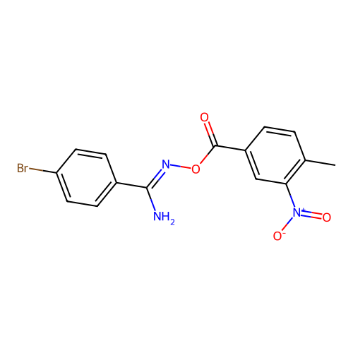 [[Amino-(4-bromophenyl)methylidene]amino] 4-methyl-3-nitrobenzoate structure