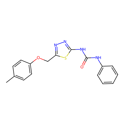 1-{5-[(4-Methylphenoxy)methyl]-1,3,4-thiadiazol-2-yl}-3-phenylurea structure