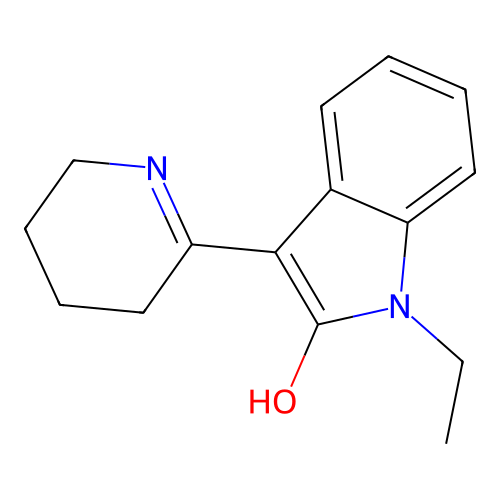1-ethyl-3-(2-piperidinylidene)-1,3-dihydro-2H-indol-2-one structure